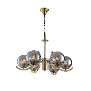 smoky grey planets glass art chandelier